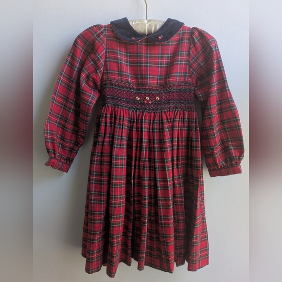 Christie Brooks Other - EUC...Vintage Smocked Tartan Plaid Christie Brooks Girls Dress Size L 6X
